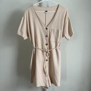 Old Navy Short-Sleeve Button-Front Romper (M)